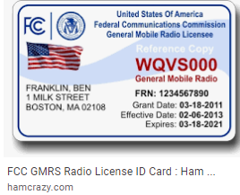 FCC Ham License Card
